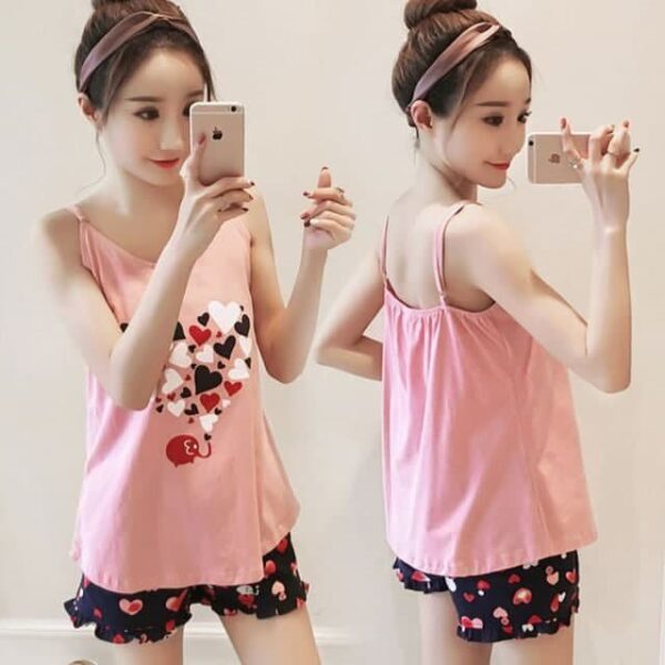 Ensemble d’été en short coton pour femmes